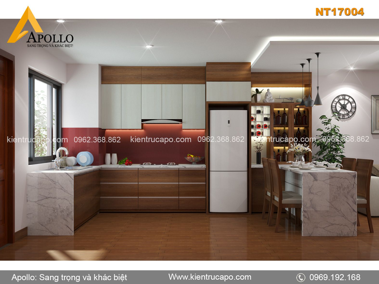 Thiết kế Nội thất căn hộ hiện đại tinh tế cho gia chủ ( NT17004 )